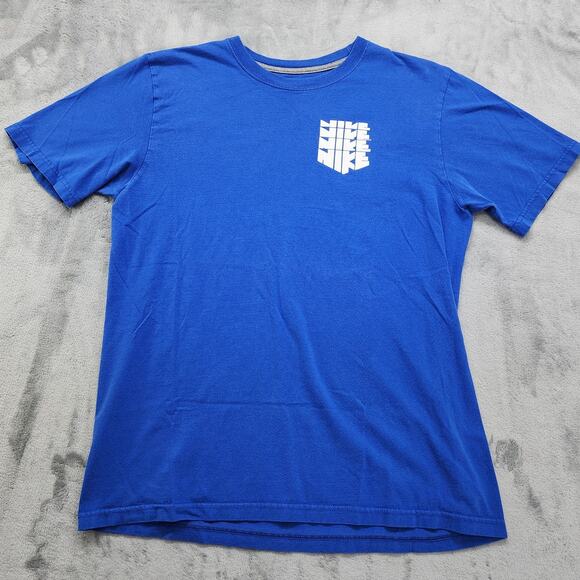 Nike Regular Fit Crew Neck Short Sleeve Tee Men's Size M Blue Retro Logo Graphic - Picture 1 of 7